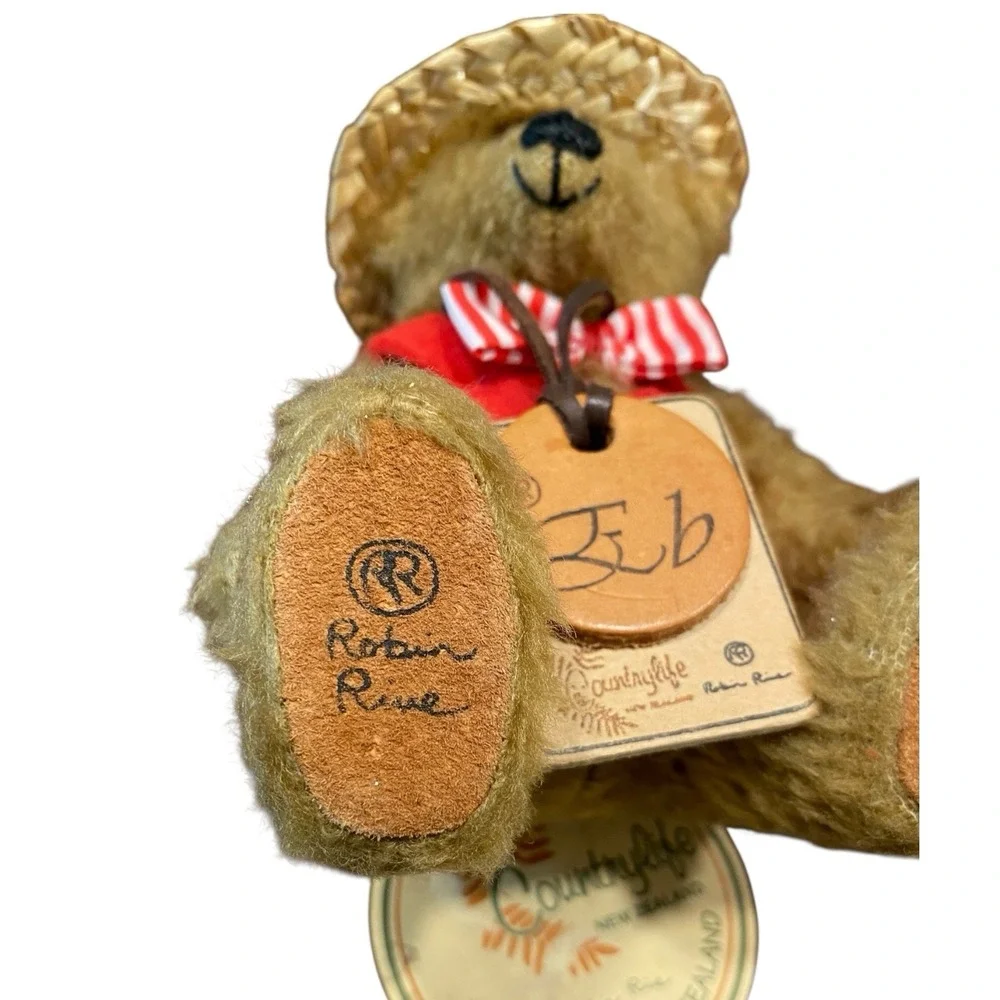 Vintage 90s Robin Rive Eb Teddy Bear Countrylife New Zealand Handmade w/ Tags 6